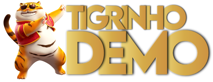 logotipo tigrinho demo dourado com tigre e estilo cassino online