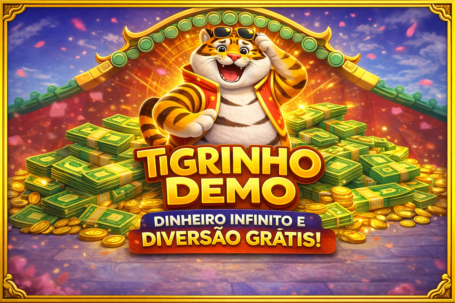 Banner Tigrinho Demo com dinheiro infinito e diversão grátis!